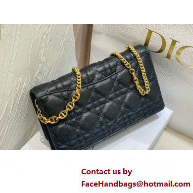 Dior Caro Pouch Bag in Black Soft Cannage Calfskin 2024