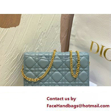 Dior Caro Pouch Bag in Cloud Blue Soft Cannage Calfskin 2024