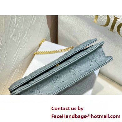 Dior Caro Pouch Bag in Cloud Blue Soft Cannage Calfskin 2024