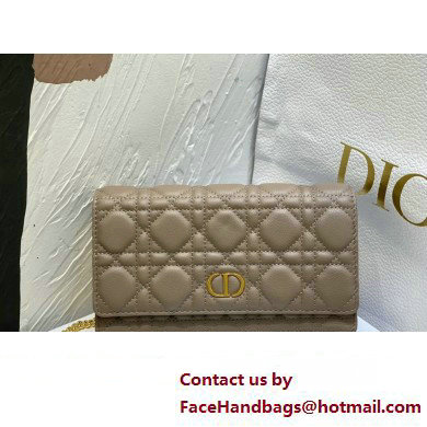 Dior Caro Pouch Bag in Nude Soft Cannage Calfskin 2024