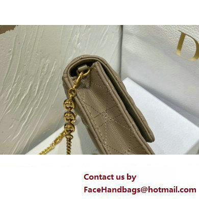 Dior Caro Pouch Bag in Nude Soft Cannage Calfskin 2024