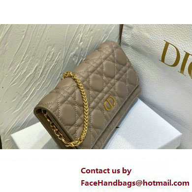 Dior Caro Pouch Bag in Nude Soft Cannage Calfskin 2024