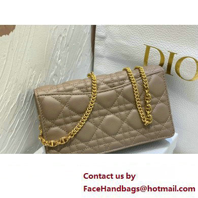 Dior Caro Pouch Bag in Nude Soft Cannage Calfskin 2024