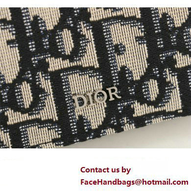 Dior Flap Card Holder in Beige and Black Dior Oblique Jacquard