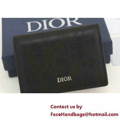 Dior Flap Card Holder in Black Dior Oblique Galaxy Calfskin - Click Image to Close