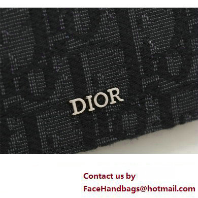 Dior Flap Card Holder in Black Dior Oblique Jacquard