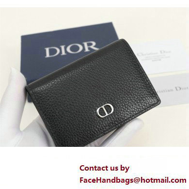 Dior Flap Card Holder in Black Grained Calfskin with CD Icon Signature