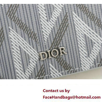 Dior Flap Card Holder in Gray CD Diamond Canvas