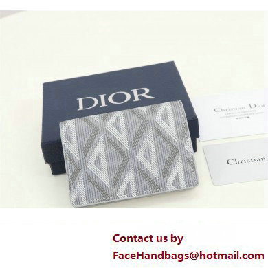 Dior Flap Card Holder in Gray CD Diamond Canvas