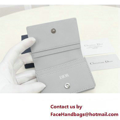 Dior Flap Card Holder in Gray CD Diamond Canvas