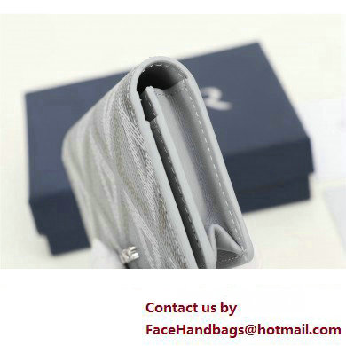 Dior Flap Card Holder in Gray CD Diamond Canvas