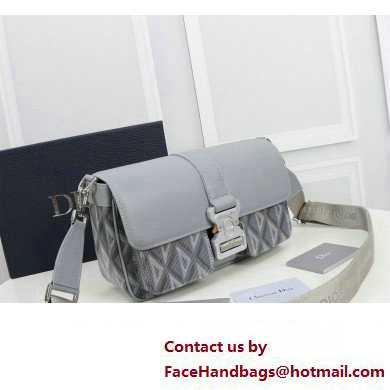 Dior Hit The Road Bag with Strap in Gray CD Diamond Canvas