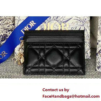 Dior Lady Dior Five-Slot Card Holder in Cannage Lambskin Black - Click Image to Close