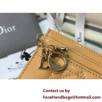 Dior Lady Dior Five-Slot Card Holder in Patent Cannage Calfskin yellow