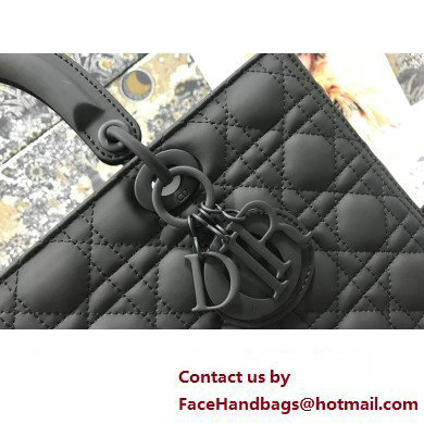 Dior Large Lady Dior Bag in Black Ultramatte Cannage Calfskin