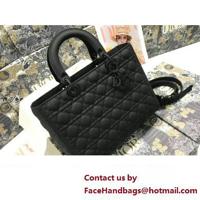 Dior Large Lady Dior Bag in Black Ultramatte Cannage Calfskin