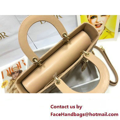 Dior Large Lady Dior Bag in Cannage Lambskin Beige