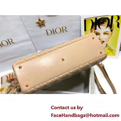 Dior Large Lady Dior Bag in Cannage Lambskin Beige