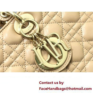 Dior Large Lady Dior Bag in Cannage Lambskin Beige