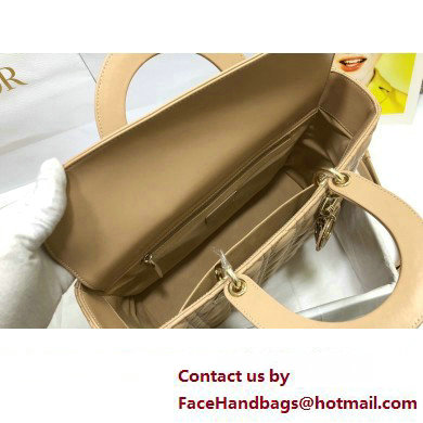 Dior Large Lady Dior Bag in Cannage Lambskin Beige