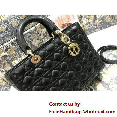 Dior Large Lady Dior Bag in Cannage Lambskin Black