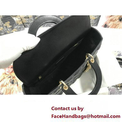 Dior Large Lady Dior Bag in Cannage Lambskin Black