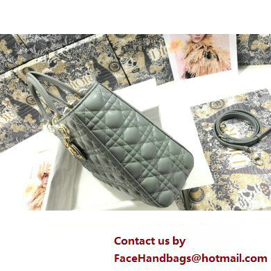 Dior Large Lady Dior Bag in Cannage Lambskin Gray