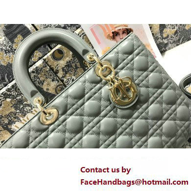 Dior Large Lady Dior Bag in Cannage Lambskin Gray