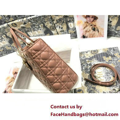 Dior Large Lady Dior Bag in Cannage Lambskin Nude