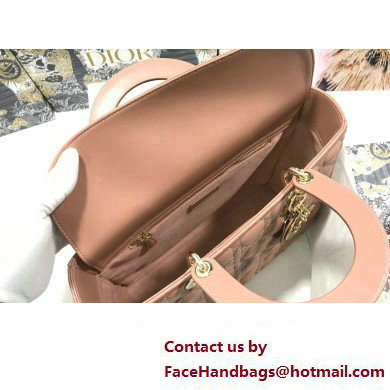 Dior Large Lady Dior Bag in Cannage Lambskin Nude