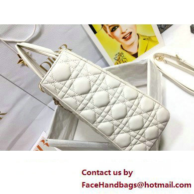 Dior Large Lady Dior Bag in Cannage Lambskin White