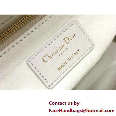 Dior Large Lady Dior Bag in Cannage Lambskin White