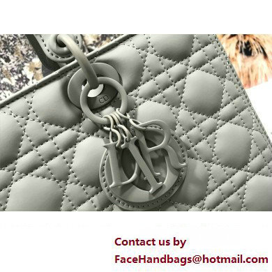 Dior Large Lady Dior Bag in Gray Ultramatte Cannage Calfskin