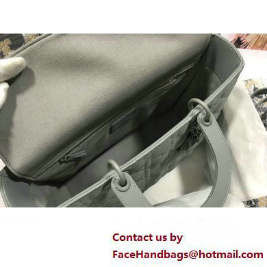 Dior Large Lady Dior Bag in Gray Ultramatte Cannage Calfskin