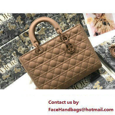 Dior Large Lady Dior Bag in Nude Ultramatte Cannage Calfskin