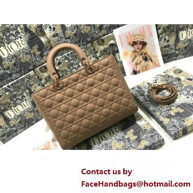 Dior Large Lady Dior Bag in Nude Ultramatte Cannage Calfskin