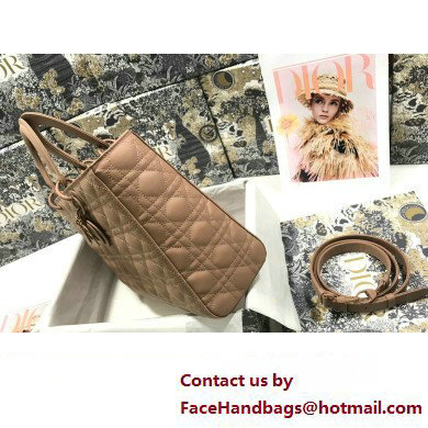 Dior Large Lady Dior Bag in Nude Ultramatte Cannage Calfskin