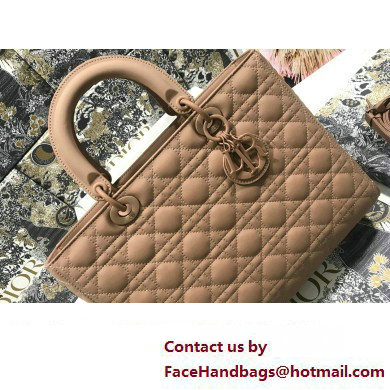 Dior Large Lady Dior Bag in Nude Ultramatte Cannage Calfskin