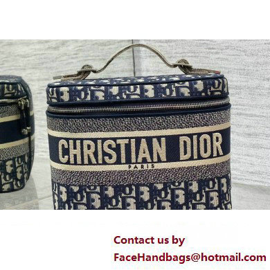 Dior Large Vanity Case Bag in Blue Dior Oblique Jacquard - Click Image to Close