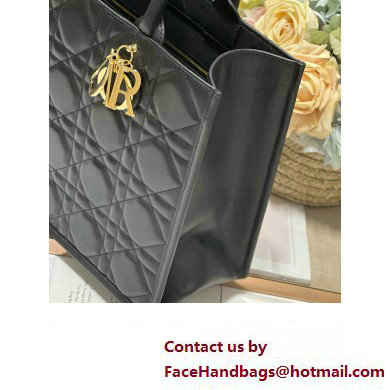 Dior Medium Book Tote Bag in Black Cannage Lambskin 2024