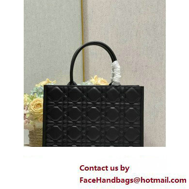 Dior Medium Book Tote Bag in Black Cannage Lambskin 2024