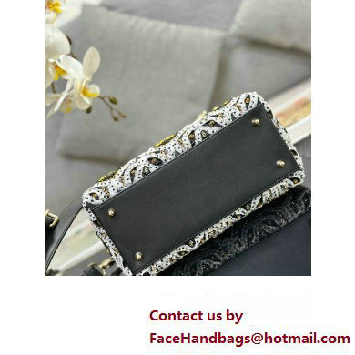 Dior Medium Lady Dior Bag in Black with Bead Embroidery