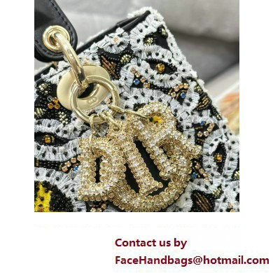 Dior Medium Lady Dior Bag in Black with Bead Embroidery