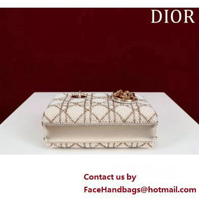 Dior Micro Lady D-Joy Bag in Metallic Calfskin with Resin Pearls