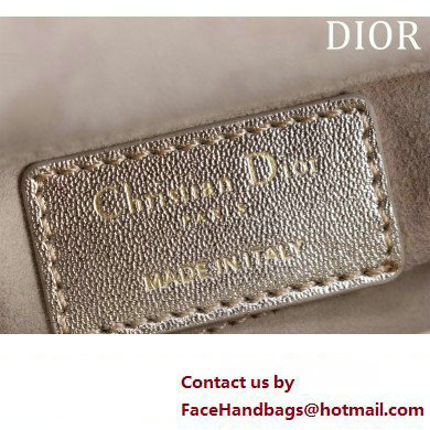 Dior Micro Lady D-Joy Bag in Metallic Calfskin with Resin Pearls