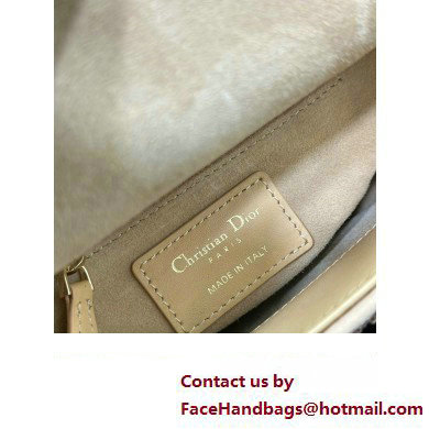 Dior Mini Lady Dior Bag in Beige Cannage Cotton with Micropearl Embroidery