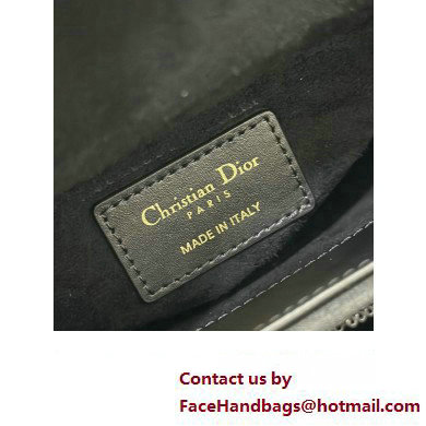 Dior Mini Lady Dior Bag in Black Cannage Cotton with Micropearl Embroidery