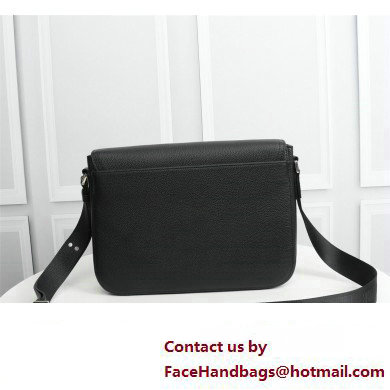 Dior Mini Saddle Messenger Bag in Black Grained Calfskin