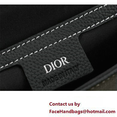 Dior Saddle A5 Pouch Bag in Black Grained Calfskin