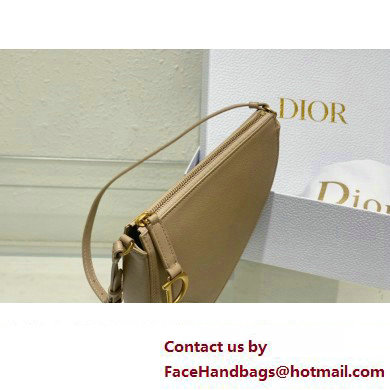 Dior Saddle Shoulder Pouch Bag in Beige Goatskin 2024